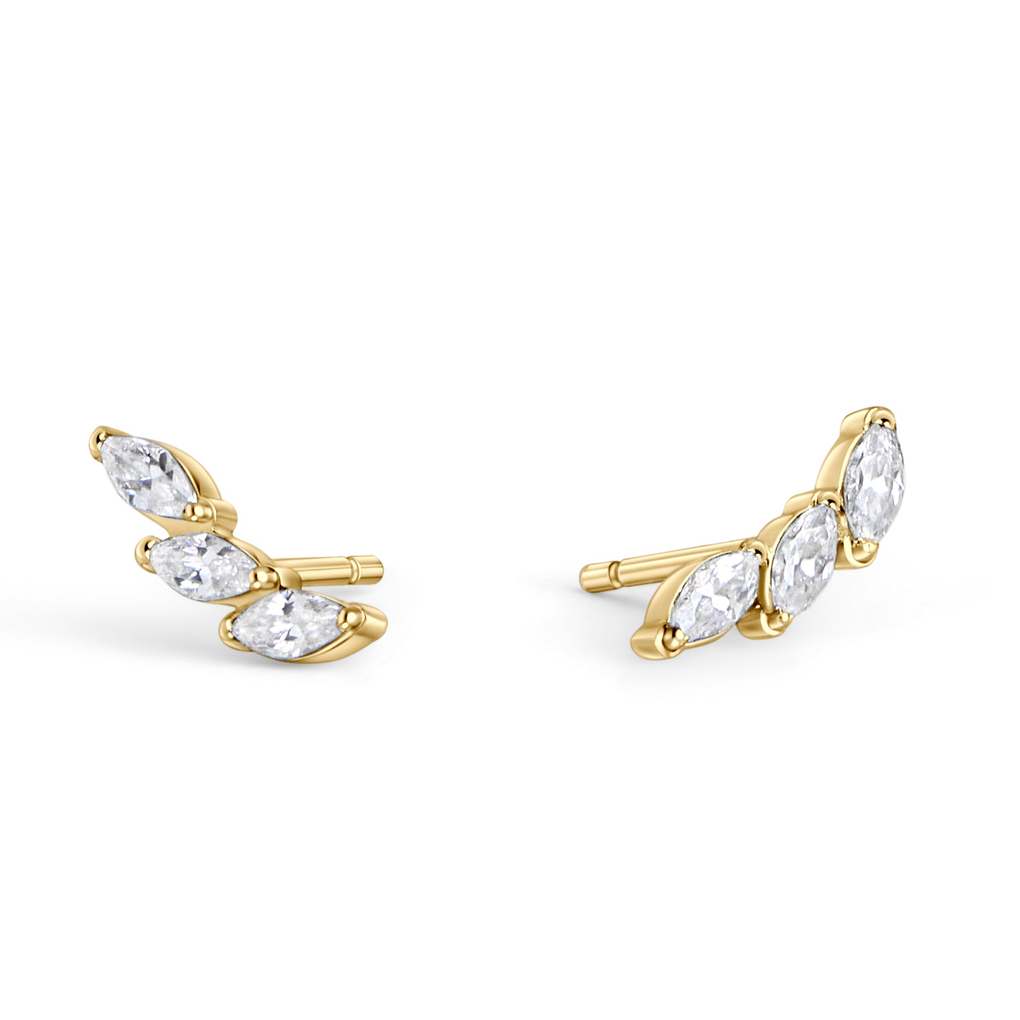 Stainless steel climbers stones earrings safe for sensitive skin MIAJWL