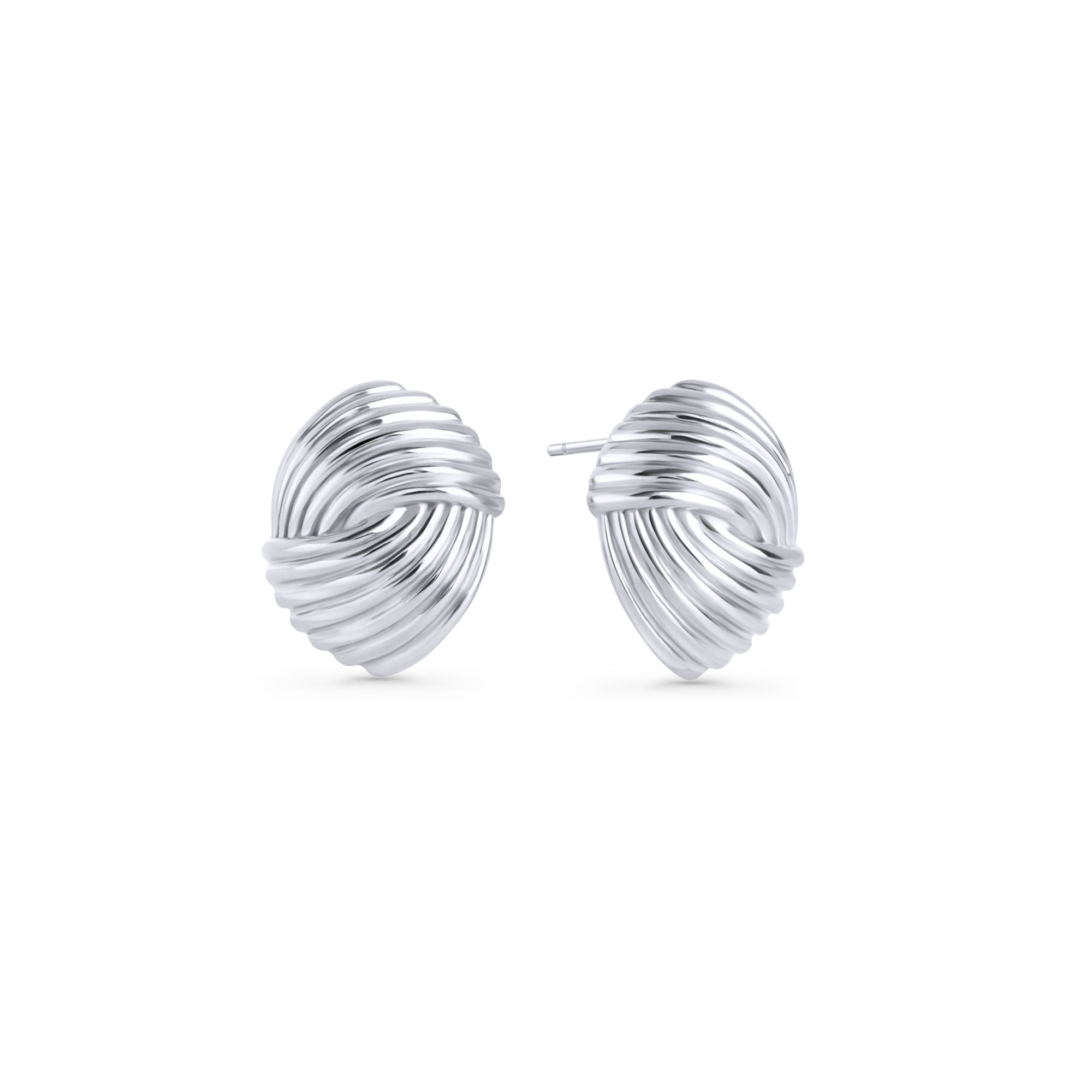 Twisted Knot Silver Stud Earrings Hypoallergenic Stainless Steel Waterproof Non-tarnish Noeud Twist Torsade Boucles d'oreilles Argent Hypoallergène Résistant à l'eau
