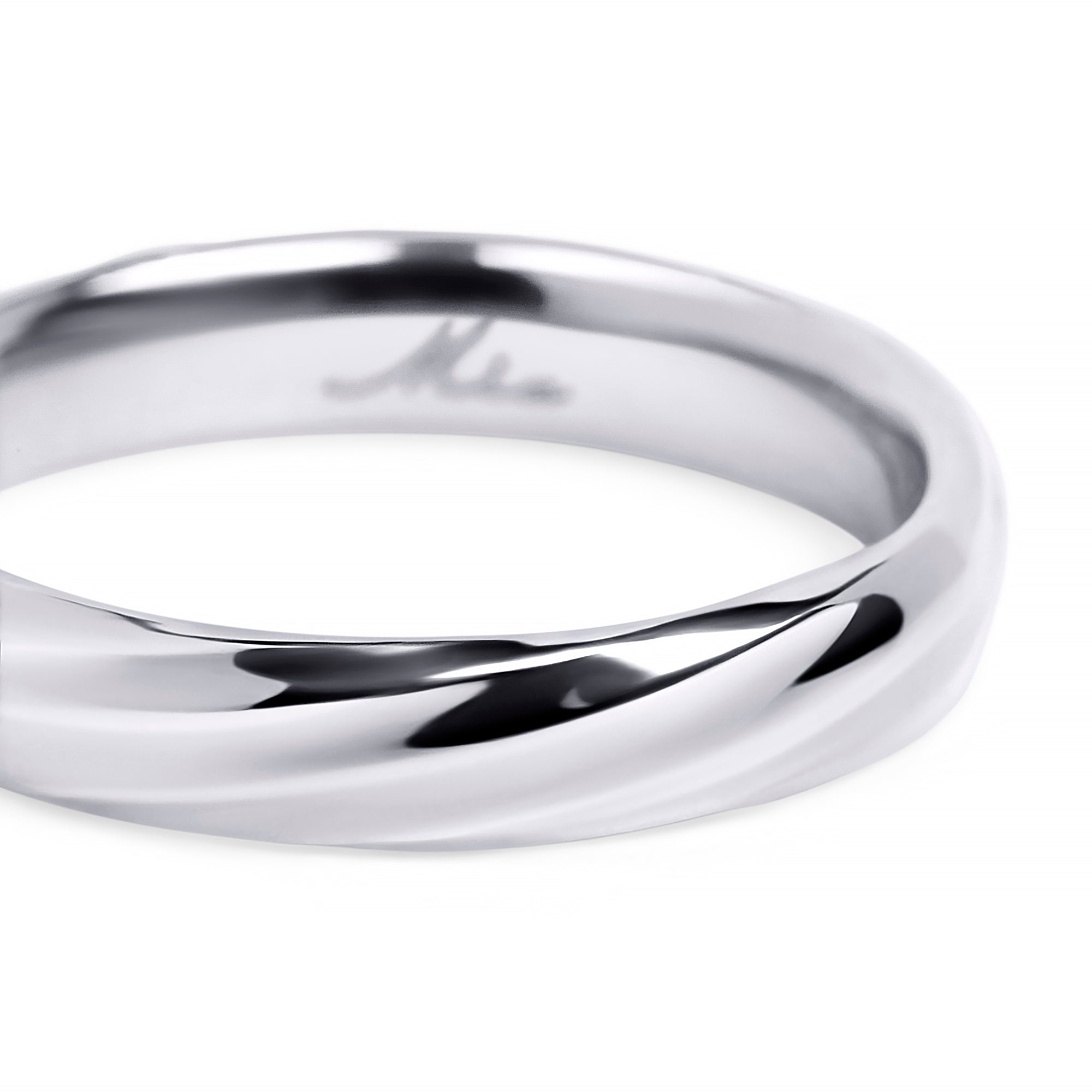 Tarnish resitant silver stainless steel twisted ring MIAJWL bague torsade acier inoxydable argent ne ternit pas Mia Bijoux