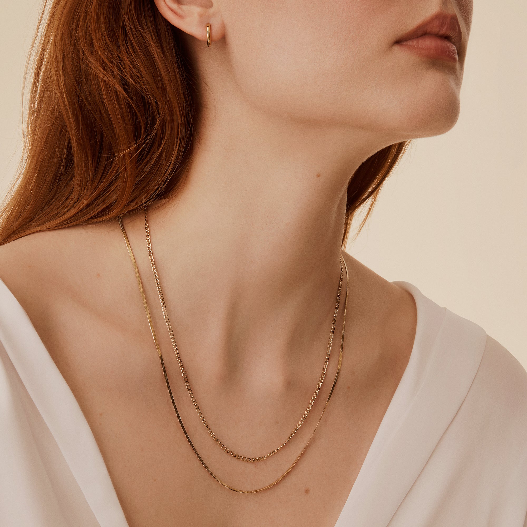 women minimal gold chains stacking chaîne délicate femme or
