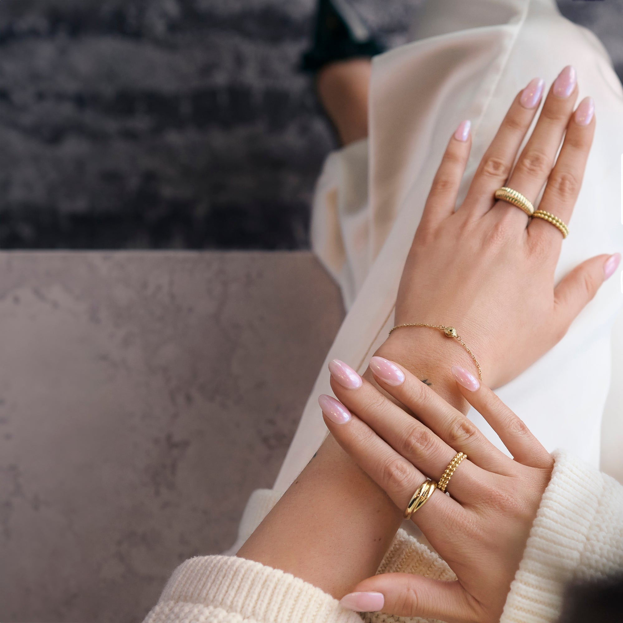 Stylish gold allergy free stainless steel rings MIAJWL Bagues stylées acier inoxydable or sans risque d'allergie MIAJWL