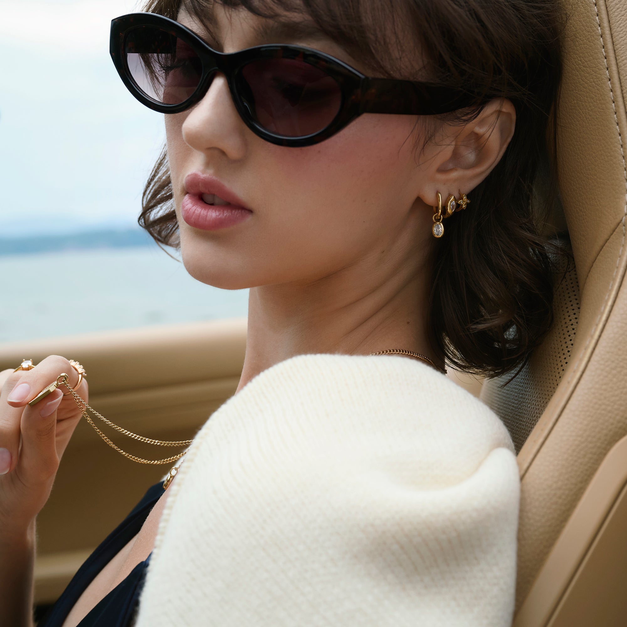 Clemence Huggie Earrings