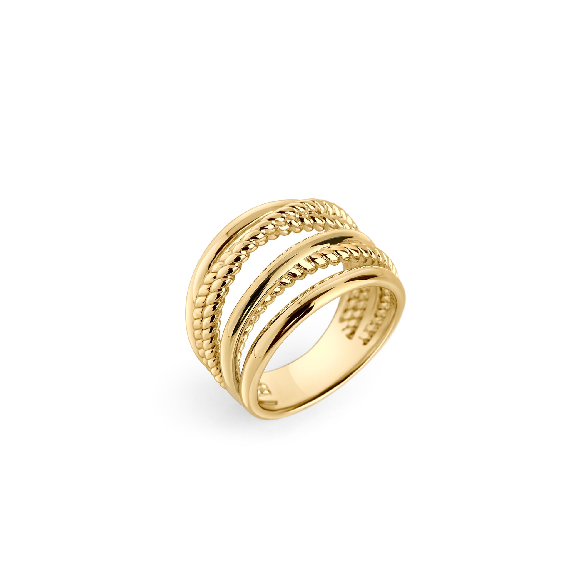 Tarnish Resistant Chunky Twist Statement Stainless Steel Ring Gold MIA   bague qui ne ternit pas large torsade or acier inoxydable