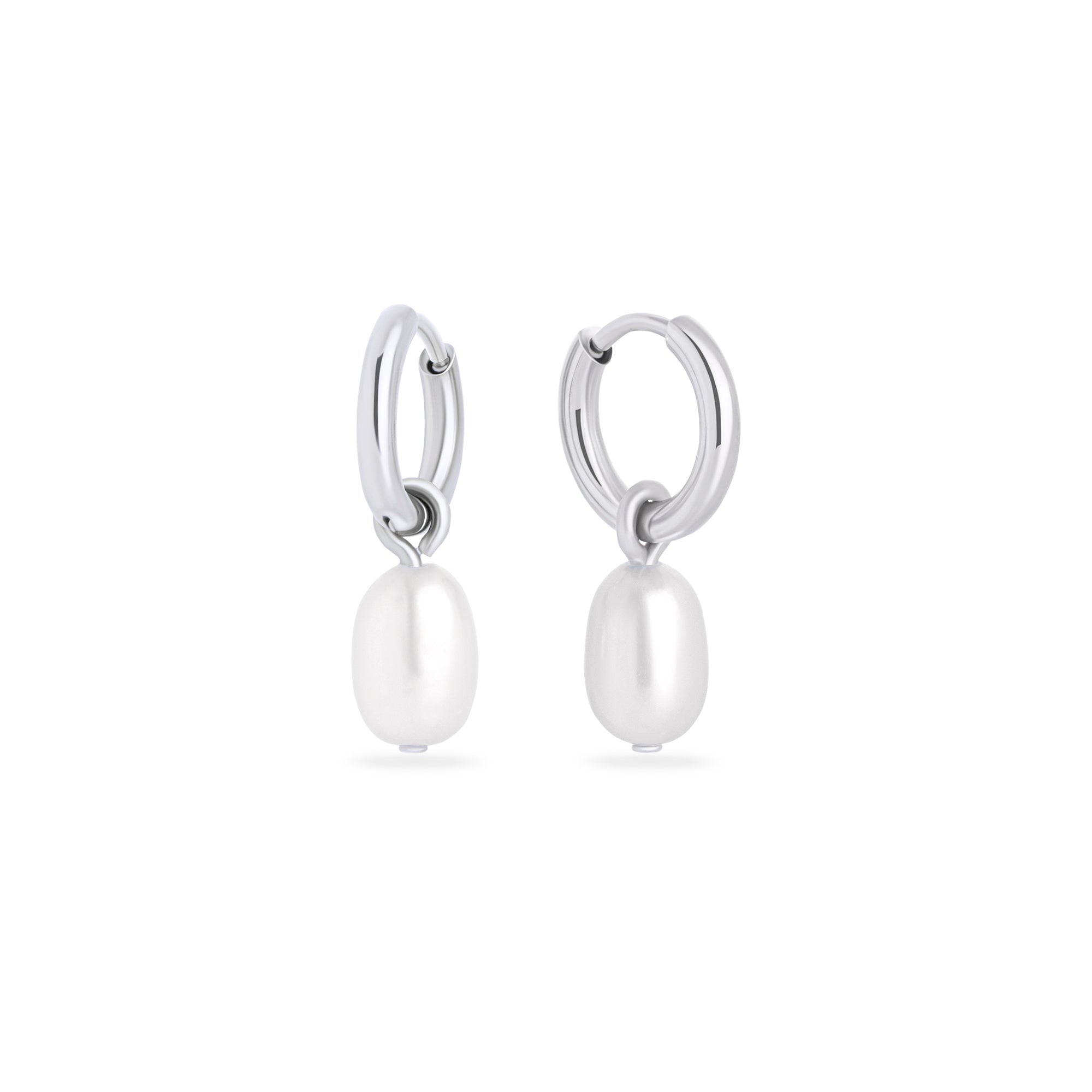 Sally Pearl Huggie Earrings