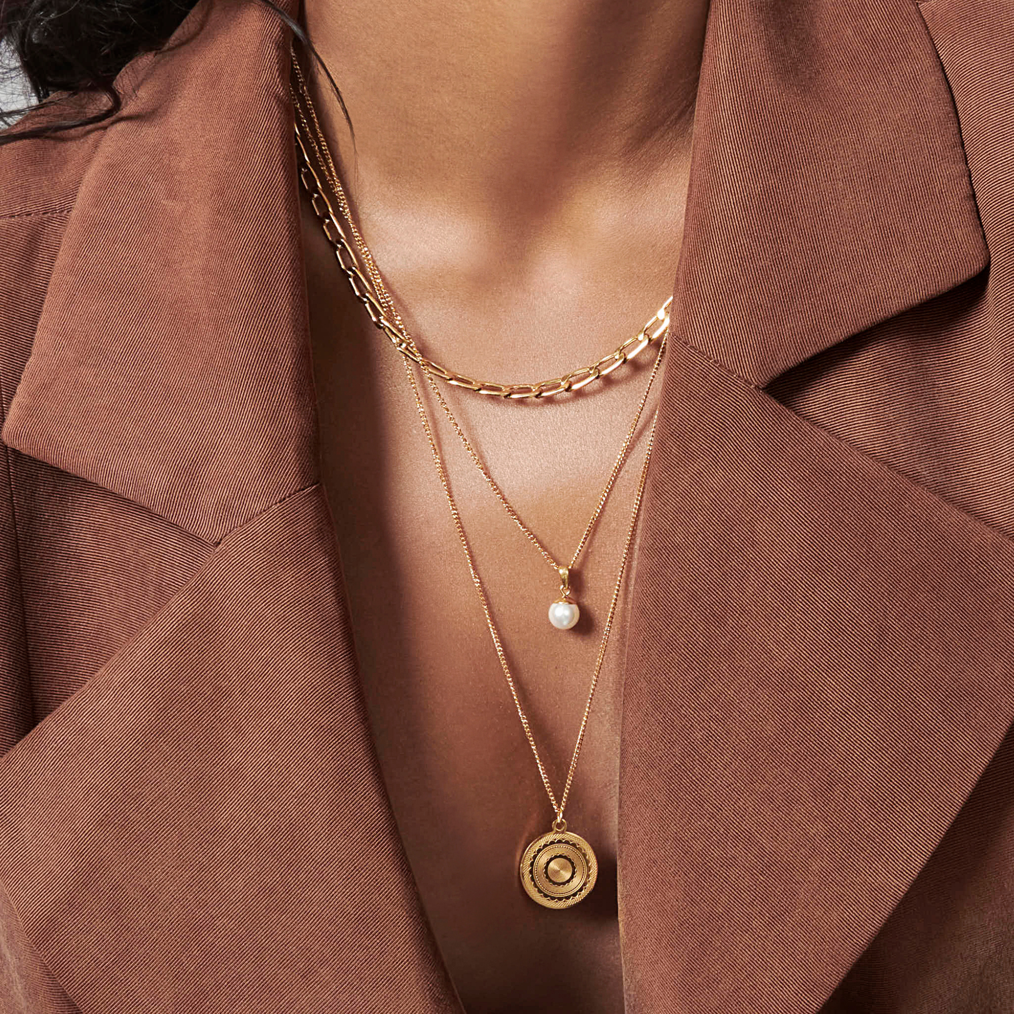 Gold Minimal Tarnish Resistant Necklaces Colliers Minimalistes Or Durables Acier Inoxydable MIA